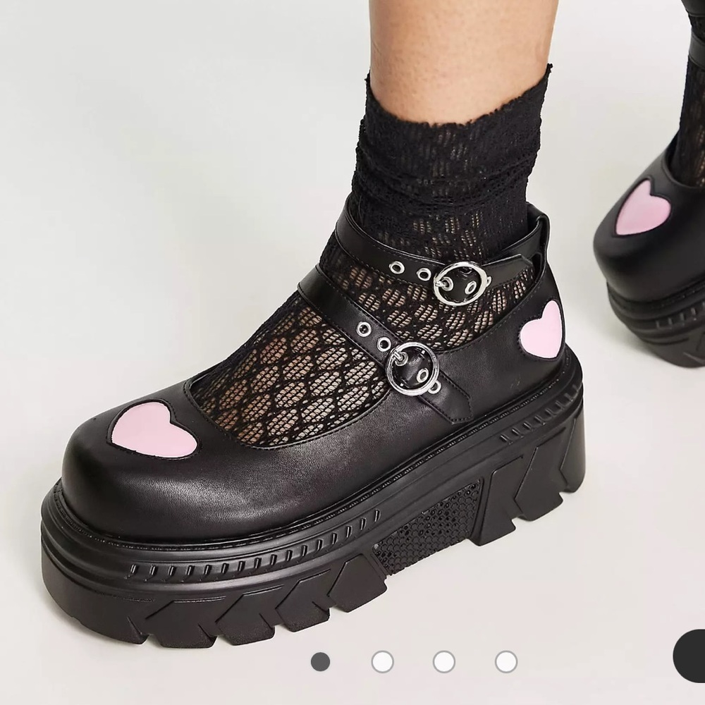 ASOS KOl A Warriors Heart chunky mary janes in black UK 5/38 preowned - Picture 1 of 16